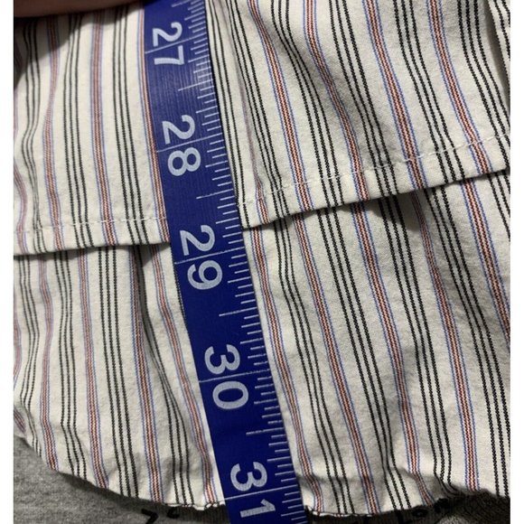 G.H. Bass & Co Mens Black Red White Striped Long Sleeve Button Down Shirt XL - Picture 3 of 5